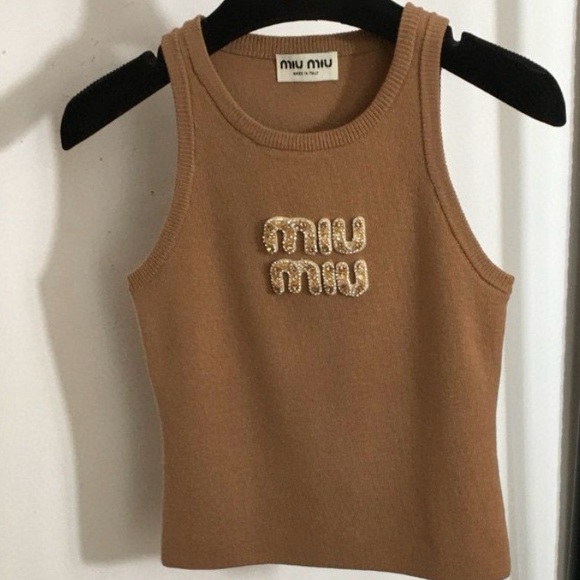 Miu Miu Tops - Miu Miu Brown Tank Top